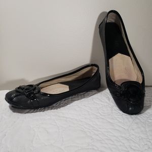 Michael Kors Women's Black Leather Ballet Flats